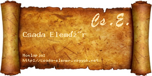 Csada Elemér névjegykártya